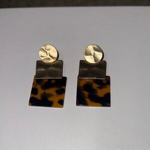 Gold and Tortoiseshell Geometric Earrings